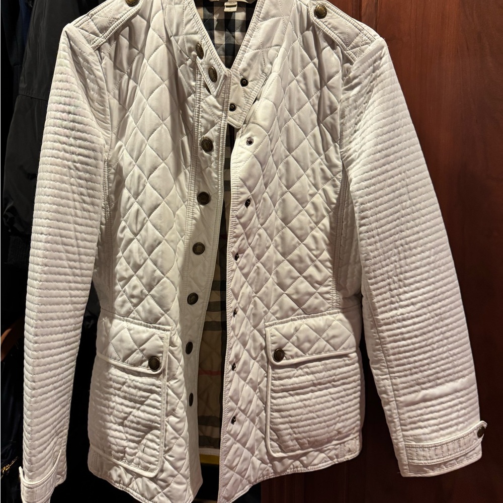 Burberry White Quilted Utility Jacket